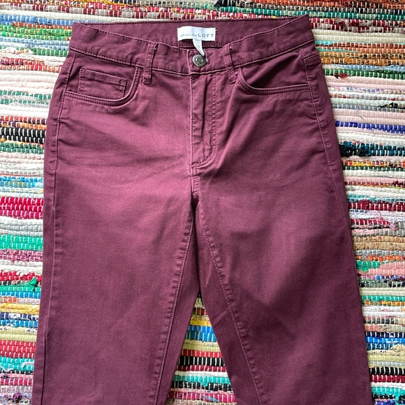 Ann Taylor LOFT Plum Cotton Pants-#1866 - Picture 2 of 12